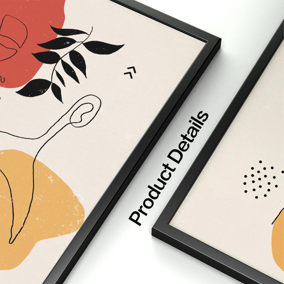 Wall Art Canvas Painting Red Yellow Line Girl Willow Branch Minimalist Living Room Decoration Posters And Prints Wall Pictures