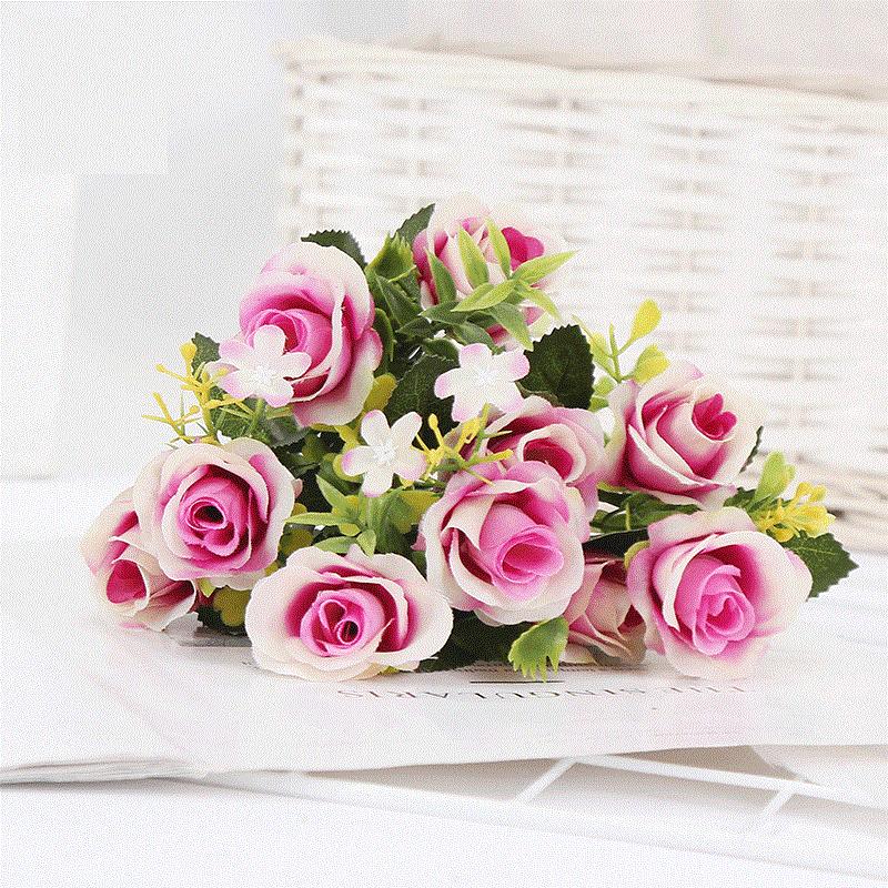 1 Mazzo di Rose Simulate Fiori Artificiali Mazzo Accessorio per Fotografia per Bouquet da Sposa Decorazione per la Casa Accessori per Feste