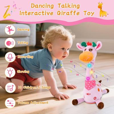 Repeating What You Say Dancing Talking Giraffe with 10 Songs Animal Adjustable Volume Glowing Swaying Dancing Giraffe