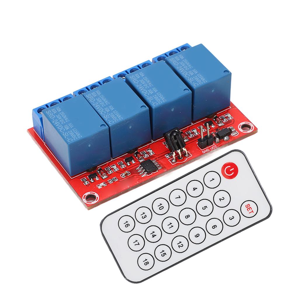 4 Channel Receiving Relay Module 4CH Infrared Remote Transceiver Receiver Control Switch Set 24V