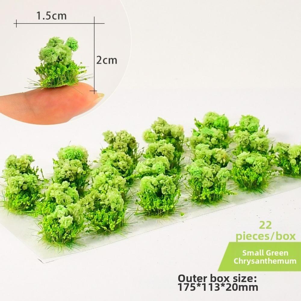 22pcs/set Plastic DIY Miniature Garden Decor Multicolors Durable Static Scenery Model зелёный