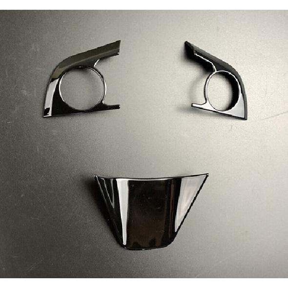 For Toyota Camry 2018-2024 Glossy Black Steering Wheel Button Frame Trim 3PCS