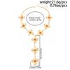 SHIXIN Elegant Alloy Flower Long Pendant Necklace Women Vintage Luxury Gold Color Adjustable Choker Necklace Party Jewelry Gift