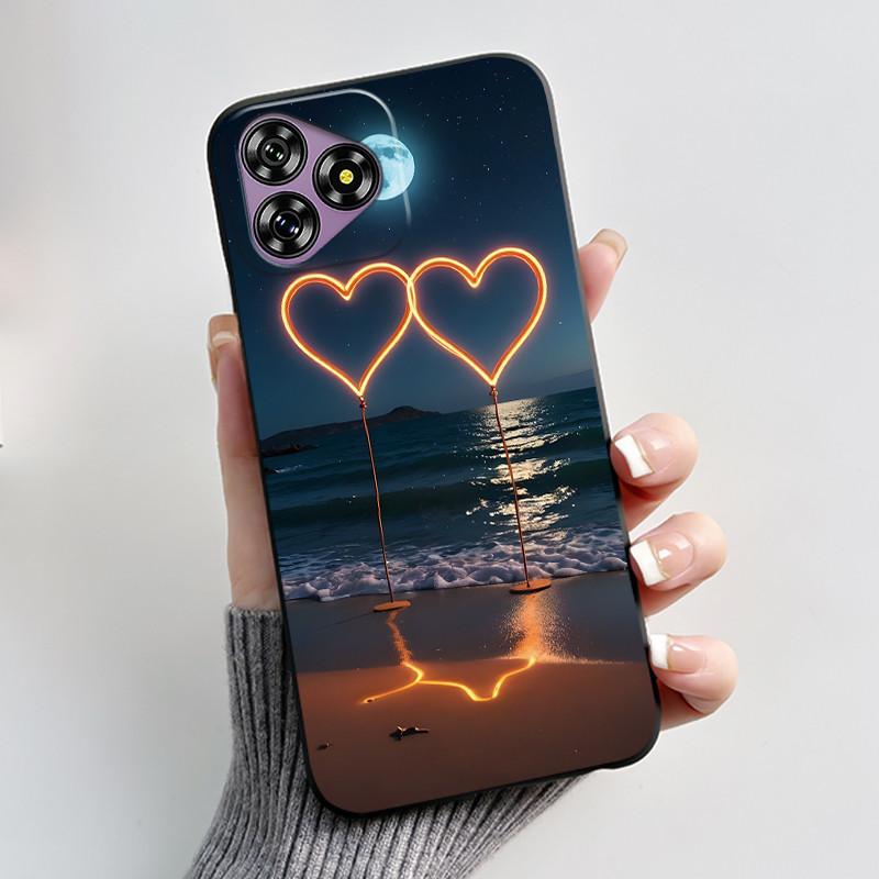 

For Oukitel C53 Case Luxury Cute Love Rabbit Funny Black TPU Soft Silicone Protective Phone Case For OukitelC53 C 53 Back Cover Oukitel C53