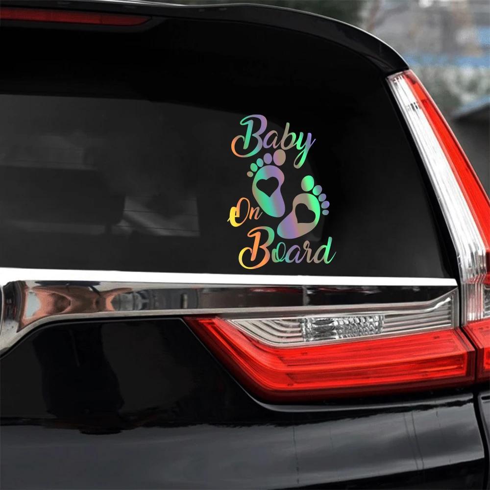Baby On Board Warning Text for Mothers, Dads, Pregnant Women, Personalized Rear Window Car Stickers Accessories