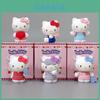 Hello Kitty Anime Figurine Set With Pvc Material And Adorable Animal Shapes For Girls