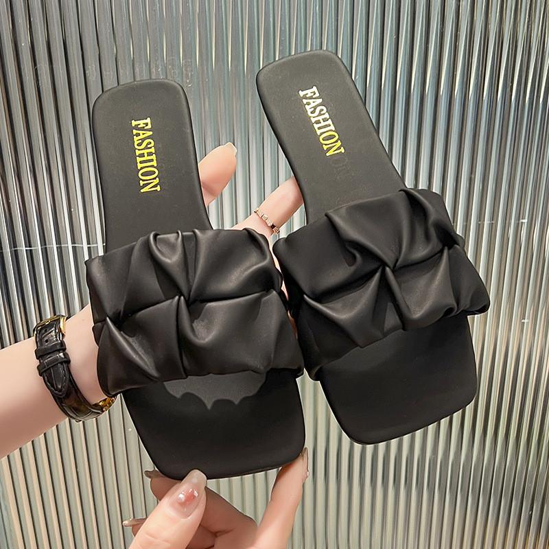 Summer New Fashion Ladies Non, Mid,Heel Rhinestone Slippers Sandals 39