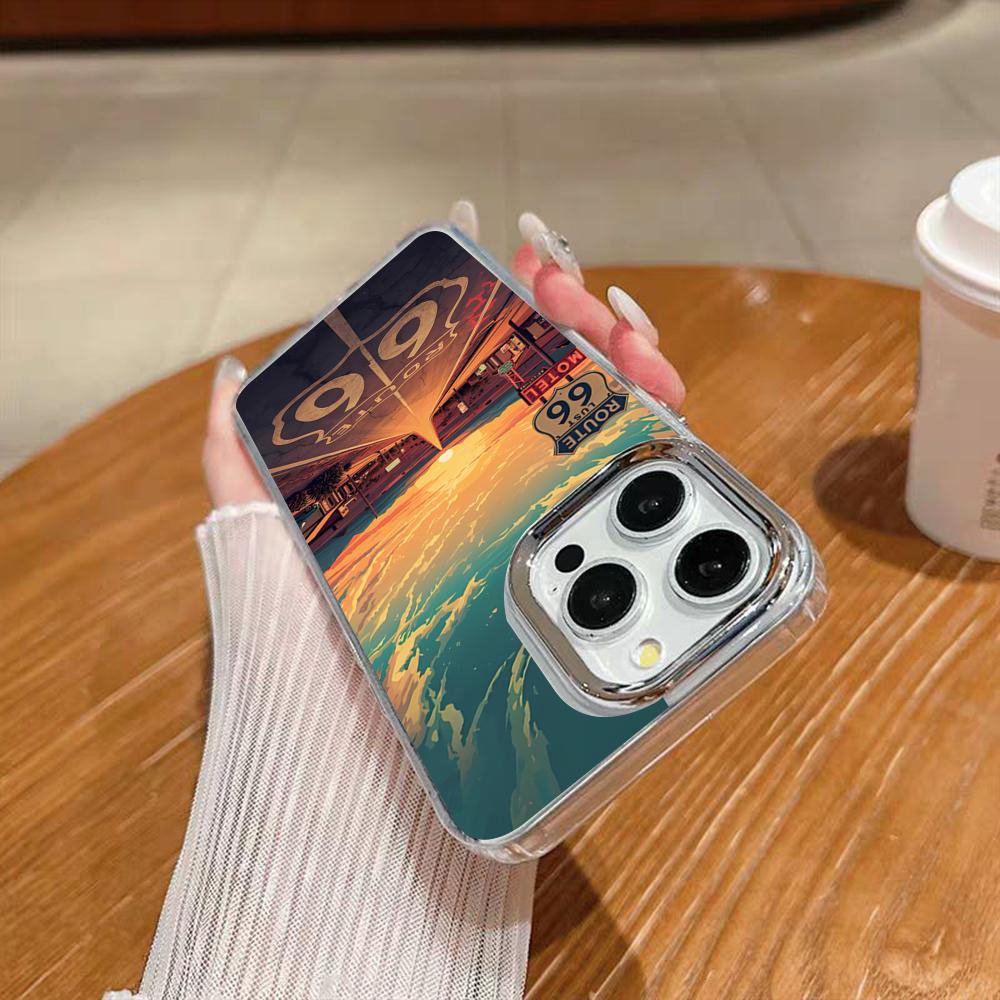 Summer Beach Scene At Sunset On Sea Palm Tree Clear Phone Case For Iphone 17 16 15 14 13 12 11 Pro Max Xr Air Plus Silicone Cov