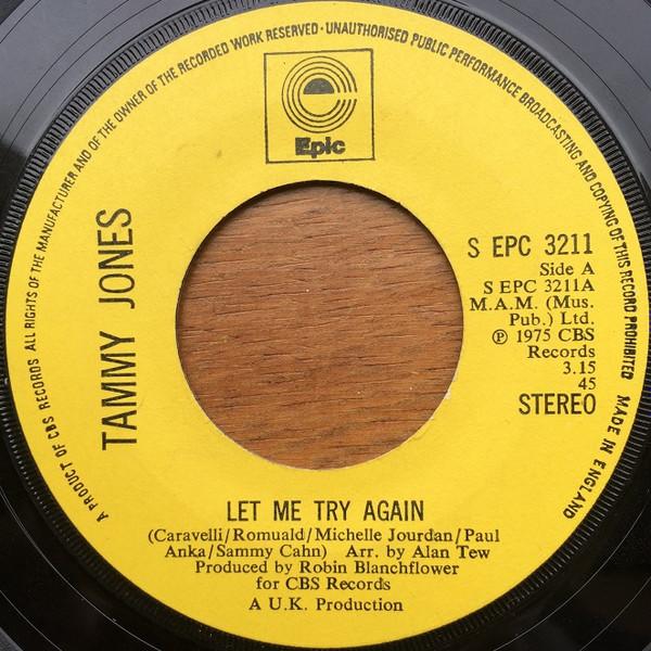

7inch Record TAMMY JONES - Let Me Try Again SEPC3211 Epic 1975 UK Rock Used