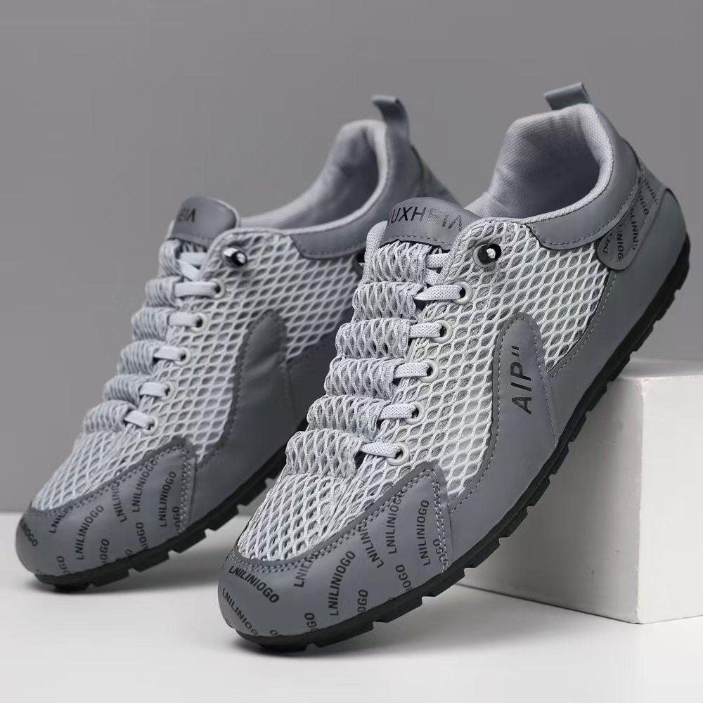 Large mesh summer men's breathable sports shoes versatile soft sole lazy fashion business beanie shoes Forrest Gump shoes