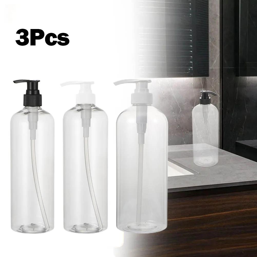 Bathroom Home Bottles Soap Dispenser Shower Storage Transparent 3pcs 500ml Container Cream Lotion Portable Pump