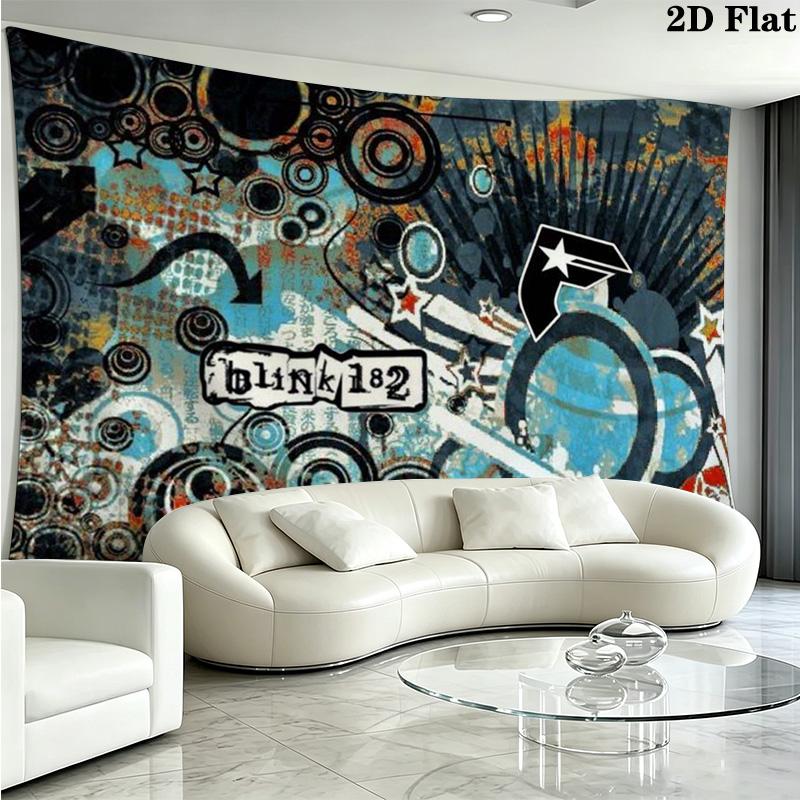 Blink-182 Wall Tapestry Aesthetic Wall Hanging Printed Fabric Blanket Decorative Tapestries for Bedroom Living Room Home Decor