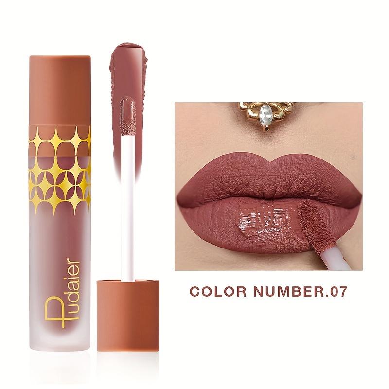 

24 цвета высокопигментированная матовая глазурь для губ - стойкая, устойчивая к размазыванию жидкая помада красно-коричневых тонов для вечернего макияжа губ 7#