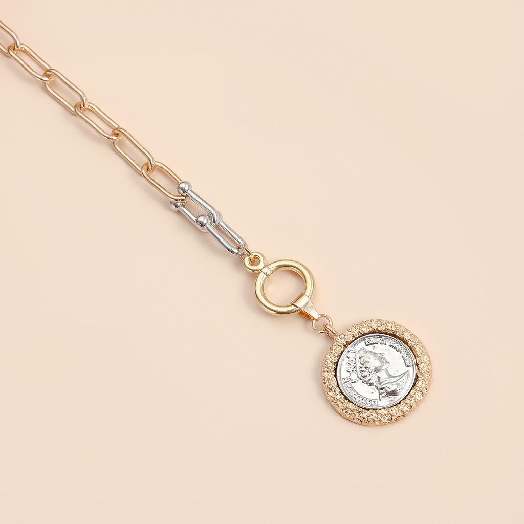 Vintage Coin Pendant Hip Hop Chain Necklace for Women Jewelry Accessories