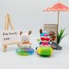 Swimming Sunglasses Pochacco Ring Ice Cream Cartoon Model Set Figurine Ornament