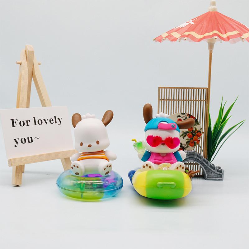 Swimming Sunglasses Pochacco Ring Ice Cream Cartoon Model Set Figurine Ornament
