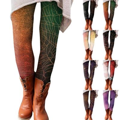 Women's Pants Halloween Printed Stretchy Soft Bottoms Casual Home Sleeping Pants