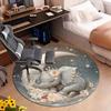 1Pc Elephant Circular Print Rug - Home Decoration Carpet For Living Room Bedroom Flooring Computer Chair Area Rug