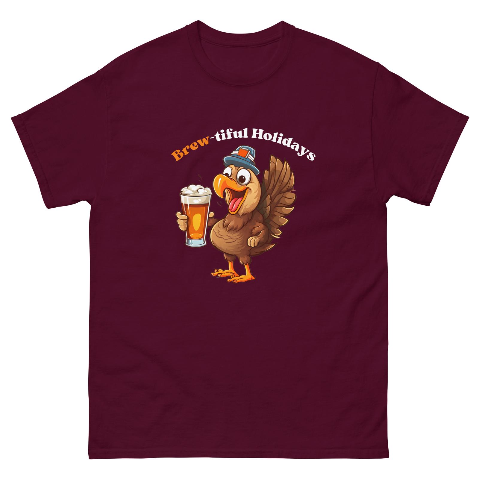 Brew-tiful Beer Turkey Feast T-Shirt Mens Womens Tees Top XL