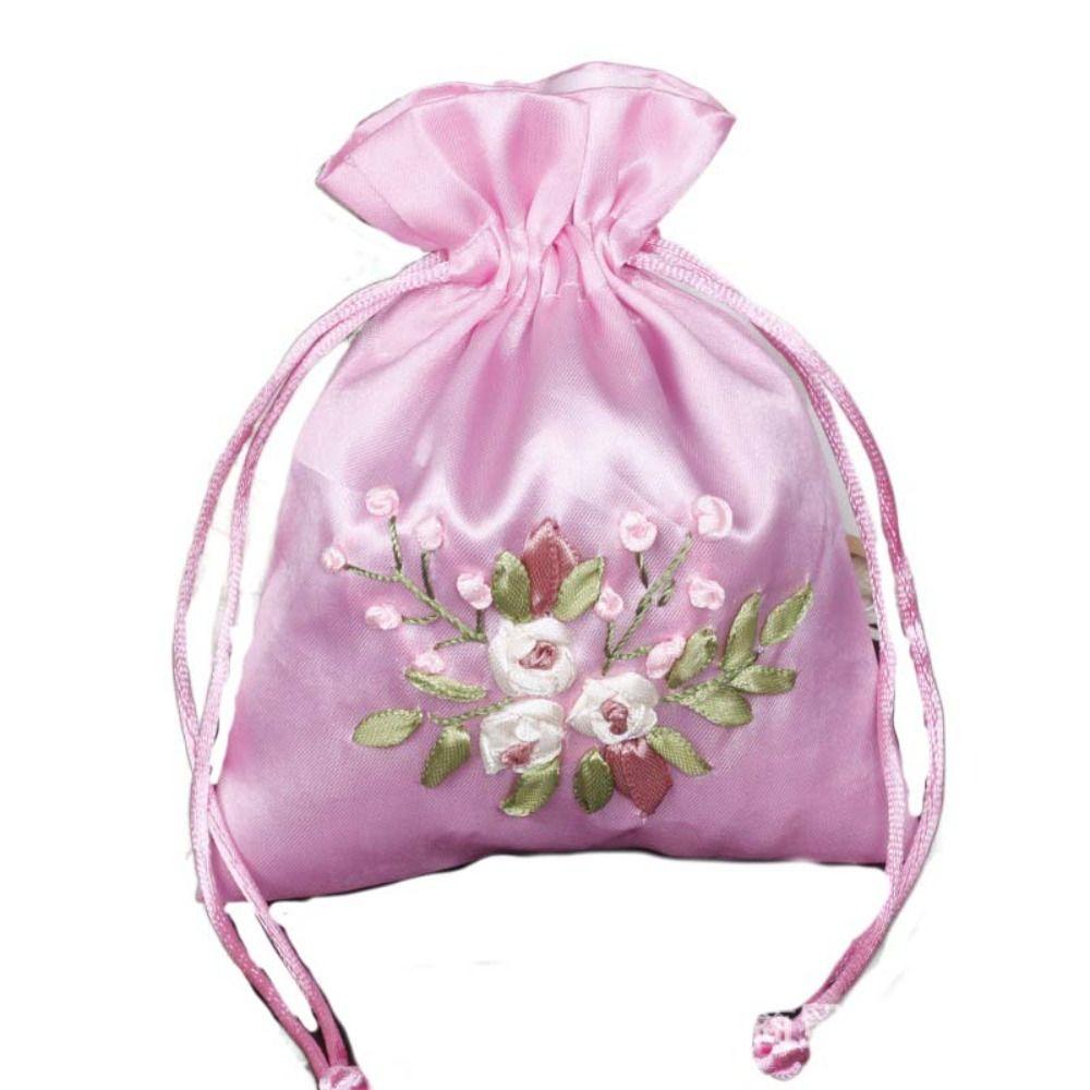 Candy Bag Embroidery Flower Drawstring Bag Perfume Spice Bag Cloth Storage Bag  Ladies