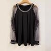 Women's Round Neck Highlight Mesh Sleeves Plus Size T-Shirt Clothes Sale