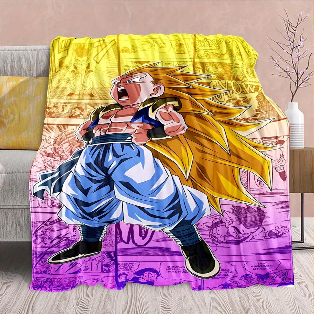 Coperta in Flanella Anime Dragon Ball - Morbida Calda Perfetta per Divano, Biancheria da Letto Campeggio Viaggio Ufficio Decorazione Casa -QJY