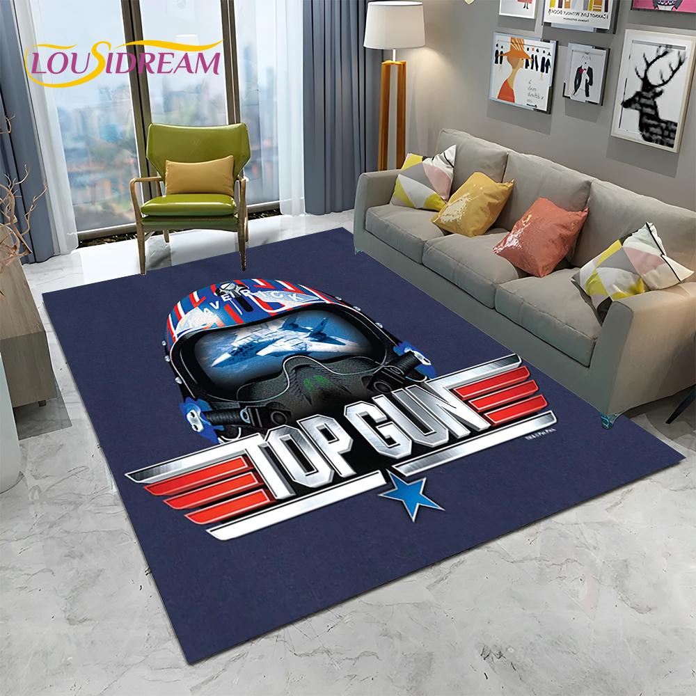Classic Movie Top Gun Sign Tom Cruise Carpet Rug for Home Living Room Bedroom Sofa Doormat Decor,kid Area Rug Non-slip Floor Mat