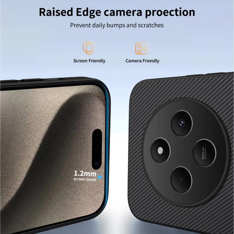 Carbon Fiber Wireless Charging Magnetic Cases For Poco M7 M6 4G M6 Plus 5G Lens Protection Silicone Soft Bumper Cover Phone Case
