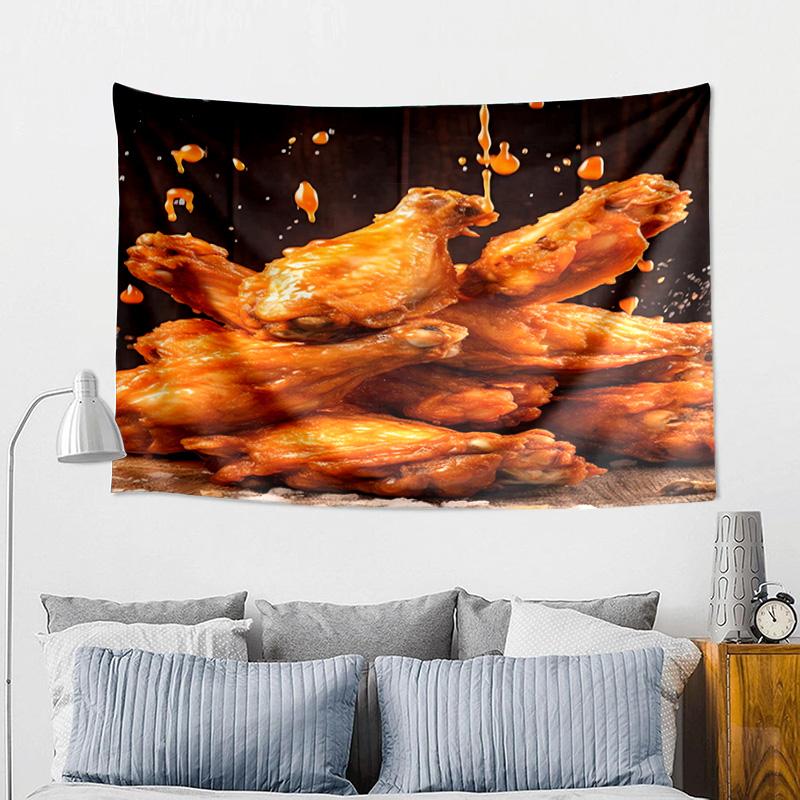 Golden French Fries Background Tapestry, Unique Design Tapestry, Wall Decor for Bedroom,Livingroom, Playroom,Heartwarming Fan Holiday Gifts
