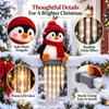 Snowman Icicle Railing Lights Christmas Decor Warm LED Winter Lighting Outdoor Ornament For Front Door, Balcony & Holiday Home