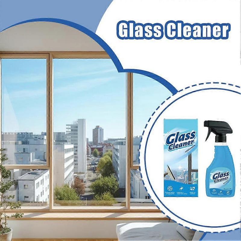 Professional Glass Cleaner Spray High Efficiency Streak Free Formula For Windows Mirrors Cars Tiles Multipurpose Fast Acting 237ml