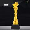Customized Resin Trophy, Gold, Silver, Copper, Excellent Employee Sports Competition Souvenirs, Free Lettering Crystal Base, 1Pc