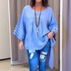 Women's Casual and Fashionable Solid-color Round-neck Pullover Shirt