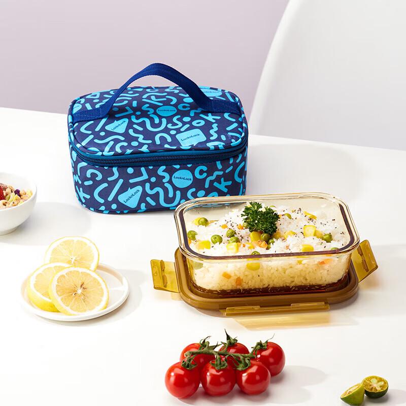 LocknLock Rhine Series Amber Rectangular Glass Food Container 2-Piece Set