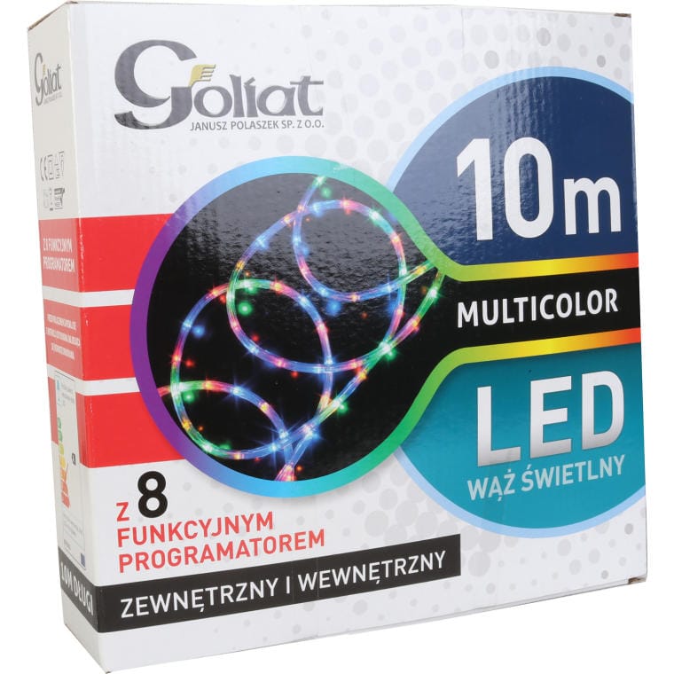 LED Multicolor Light Rope with Programmer 10 m - Flexible Interior and Garden Decoration