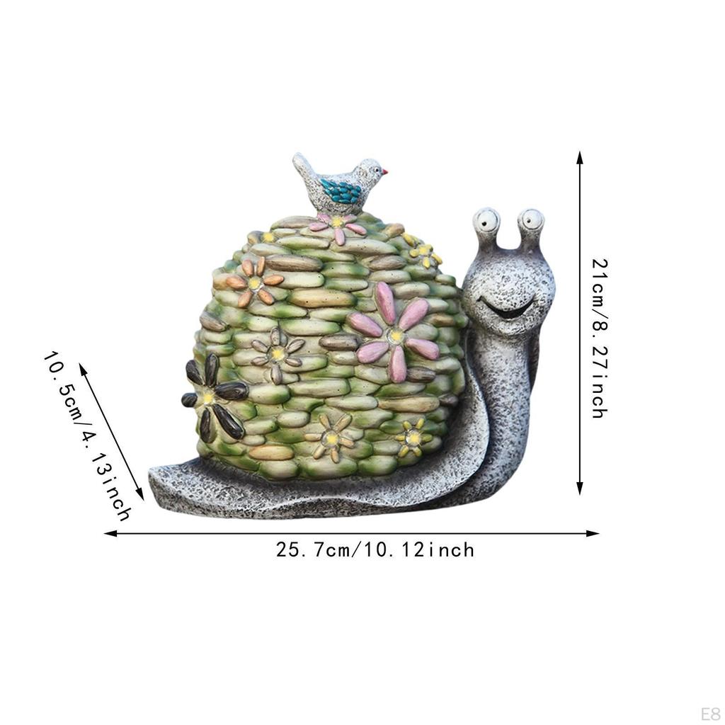 Schnecken-Gartenstatue, Tierfigur mit Solar-Außenlicht, Einweihungsgeschenk, Dekoration