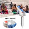 Beach Towel Holder Stake Adjustable Windproof Towel Fixing Clip Heavy Duty Outdoor Sand Grass Compatible Beach Towel Clamp