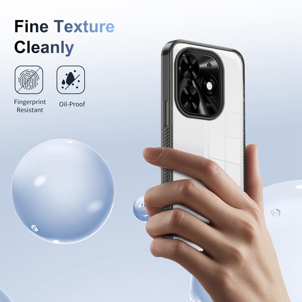 KEYSION Transparent Case for TECNO Spark Go 2024 20 Pro 20C TPU+PC Anti-slip HD Clear Shockproof Phone Cover for Tecno Pop 8
