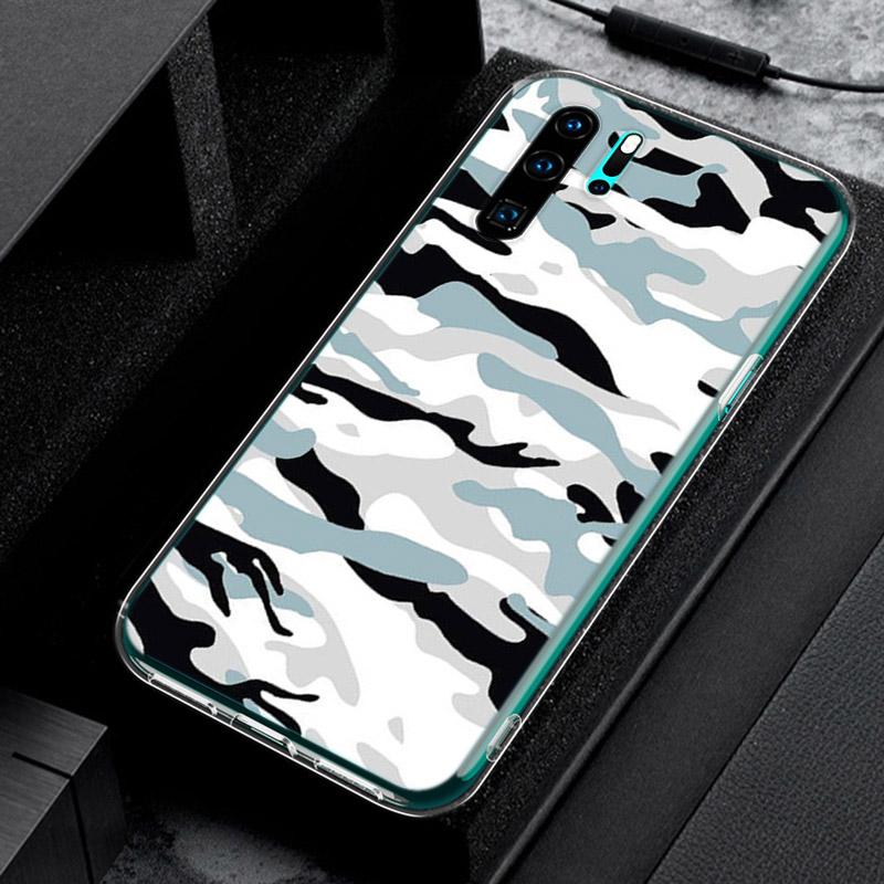 Armádní kamuflážní maskovací silikonový kryt pro Honor 30 30S 30i 9 10 9A 9C 9S 9N 10i 10X 9X Lite Pro 5G pouzdro na telefon