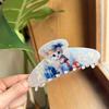 1pc Cartoon Cat Print Clip, Cute Kitten Ponytail Clip, Sweet Back of the Head Clip, Hair Clip, Fashionable Headwear