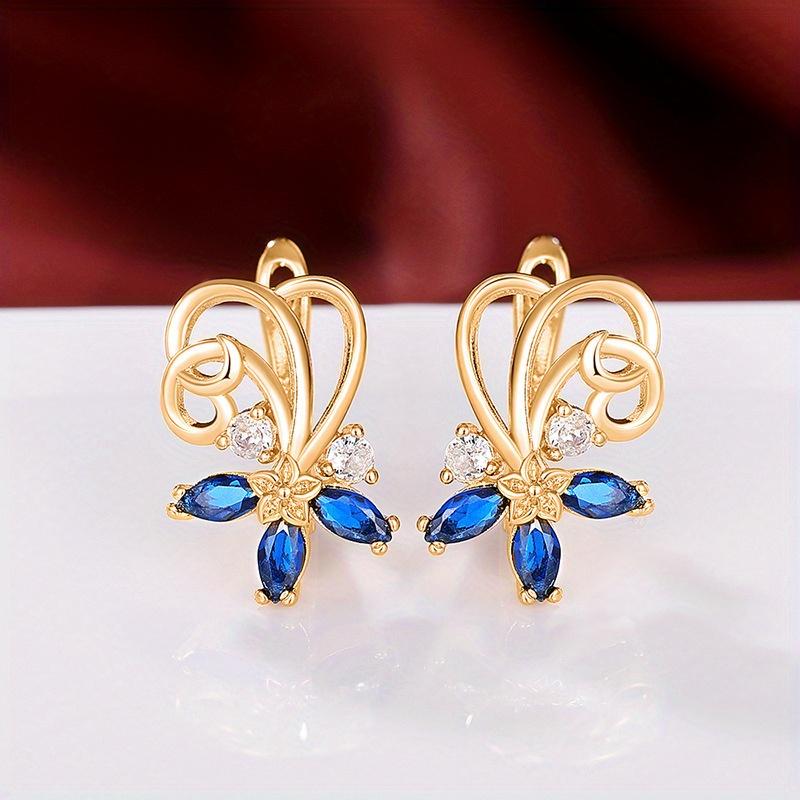 1Pc Fashion Earrings, with Synthetic Zircon Earrings Buckle, Multi-functional Fashion Flower Earrings