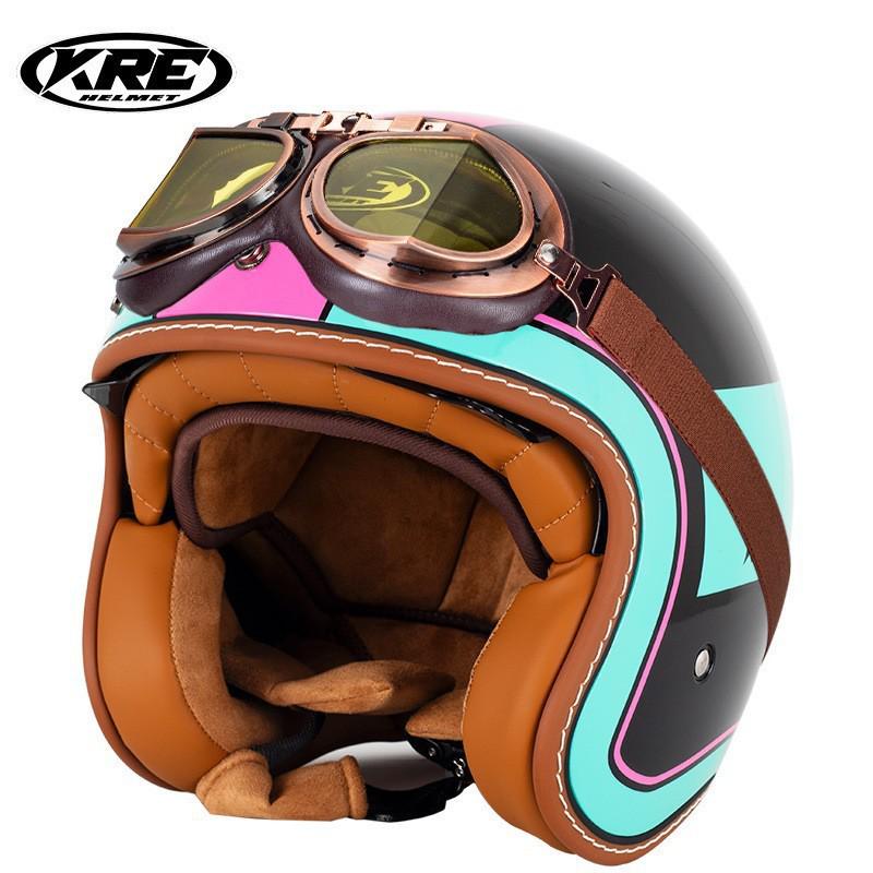 "KT67 Retro Summer Motorcycle Helmet for Men and Women"