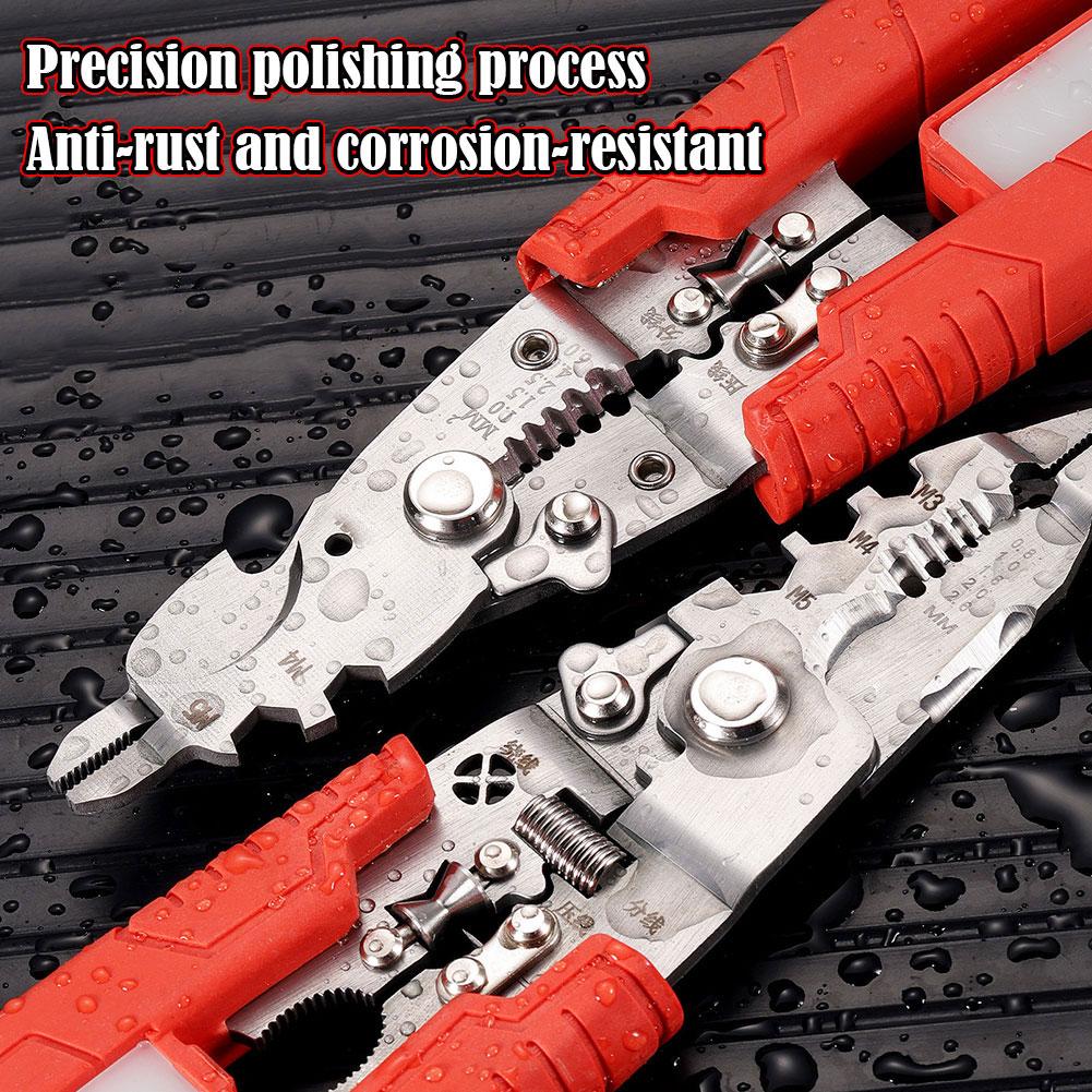 Wire Strippers With Hook Multifunction Stripping Pliers With Voltage Tester Versatile Wire Stripping Pliers Cutting Crimping New