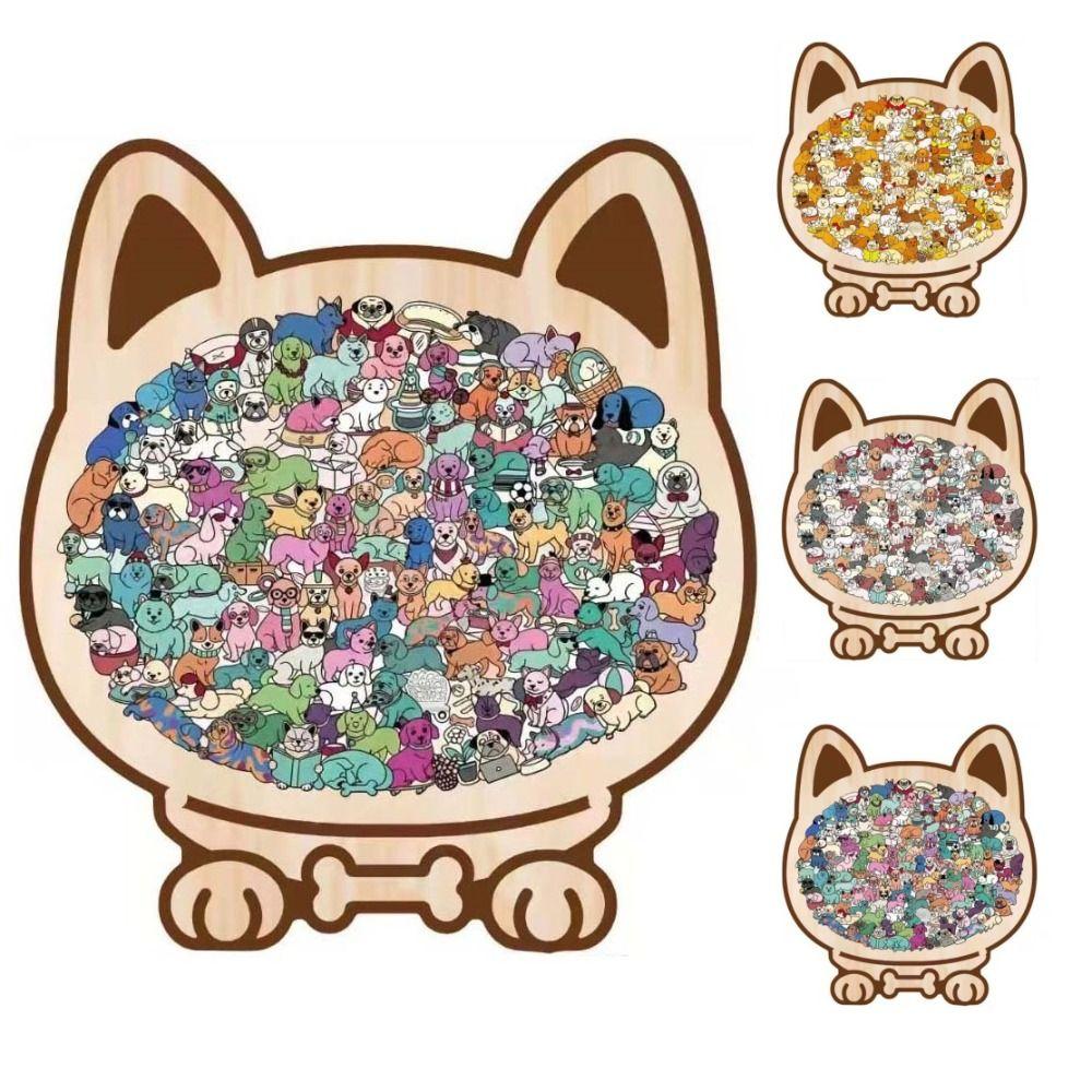 Animal Shape Dog Shaped Puzzle Thinking Training Children's Puzzle Puppies Wooden Puzzle Kids Toy