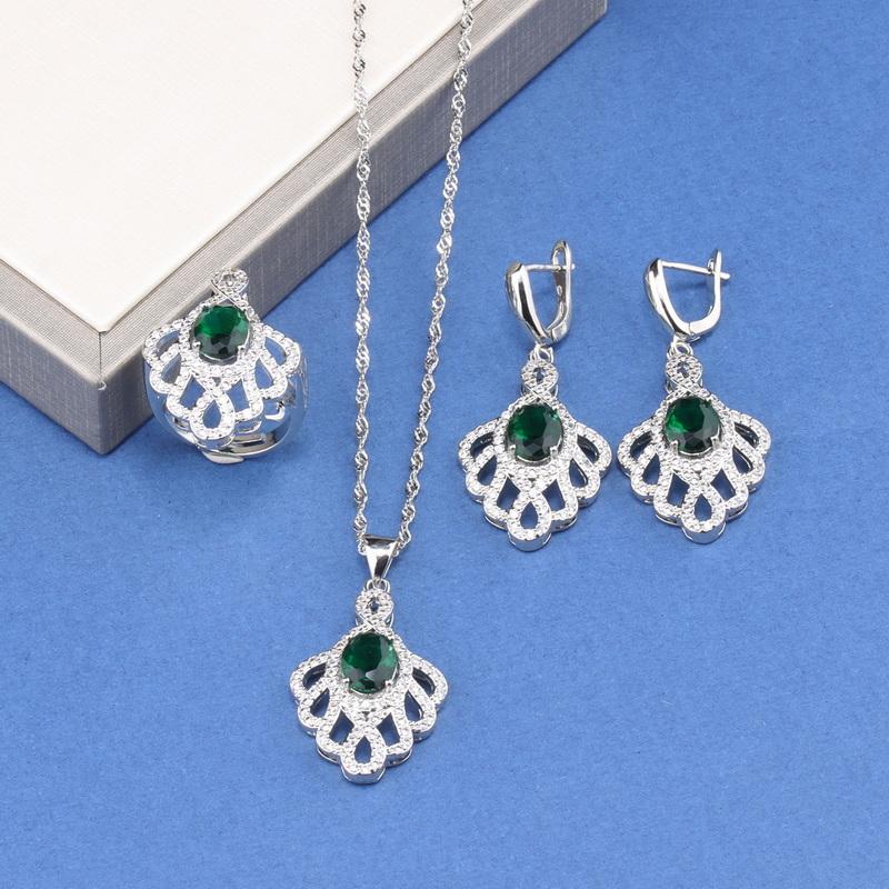 10-Colors Bridal   Big  Jewelry Sets Wedding Luxury Quality Zircon Accessories Necklace Earrings Ring For Women Gift