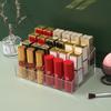 Transparent Non-Acrylic Lipstick Organizer for Desktop - Small Lip Gloss Holder with Grid Design