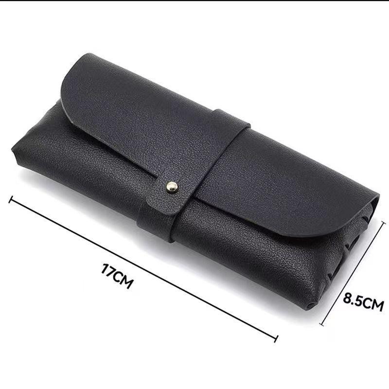 Foldable Eyewear Box & Accessories Set: Sunglasses Case, Round Storage Bag, Lens Cloth, Leather Pouch