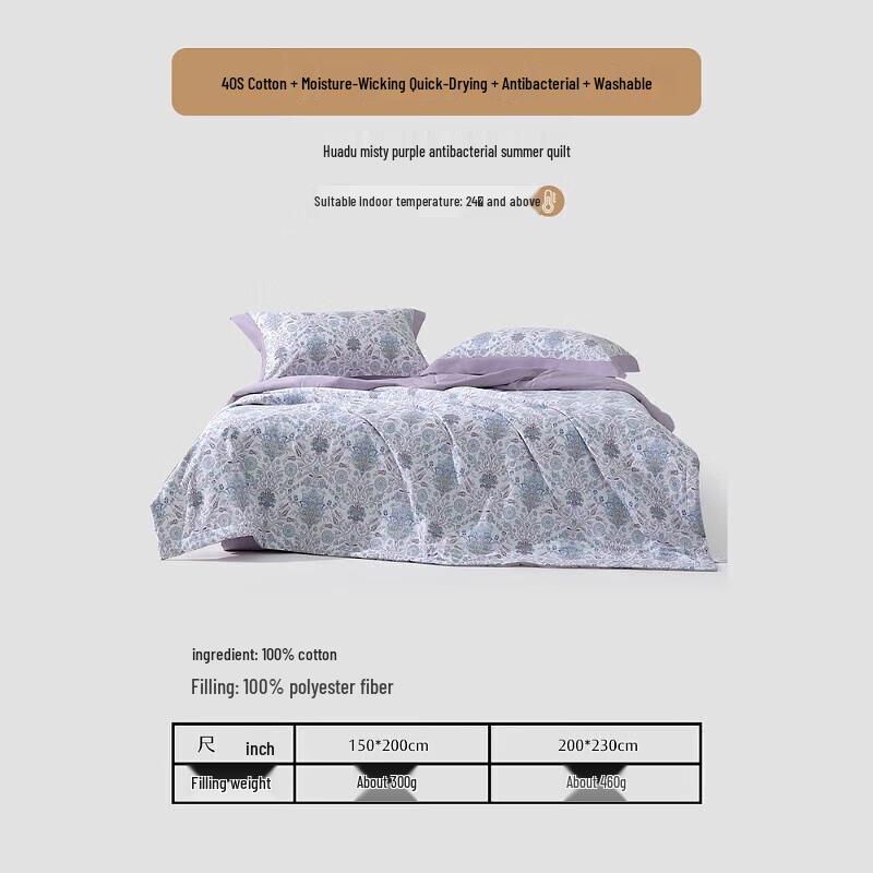 Mercury Home Textiles Antibacterial Artistic Print Summer Quilt