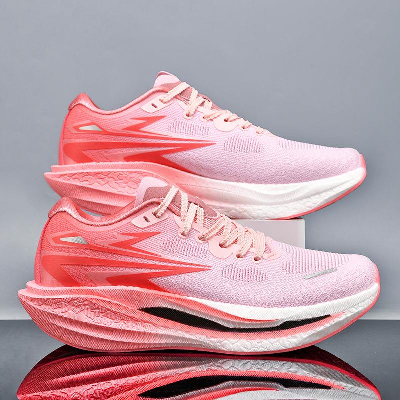 2025 New Full Palm Carbon Board Popcorn Sole Sports Shoes, Student Men's and Women's Racing Shoes, Shock-absorbing Running Shoes