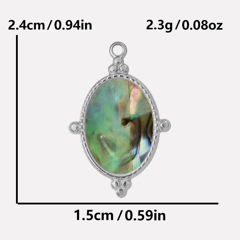 6pcs Real Natural Abalone Shell Geometric Charm Stainless Steel Charms For Jewelry Making Supplies Ocean Pendants DIY Materials